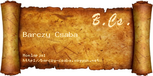 Barczy Csaba névjegykártya